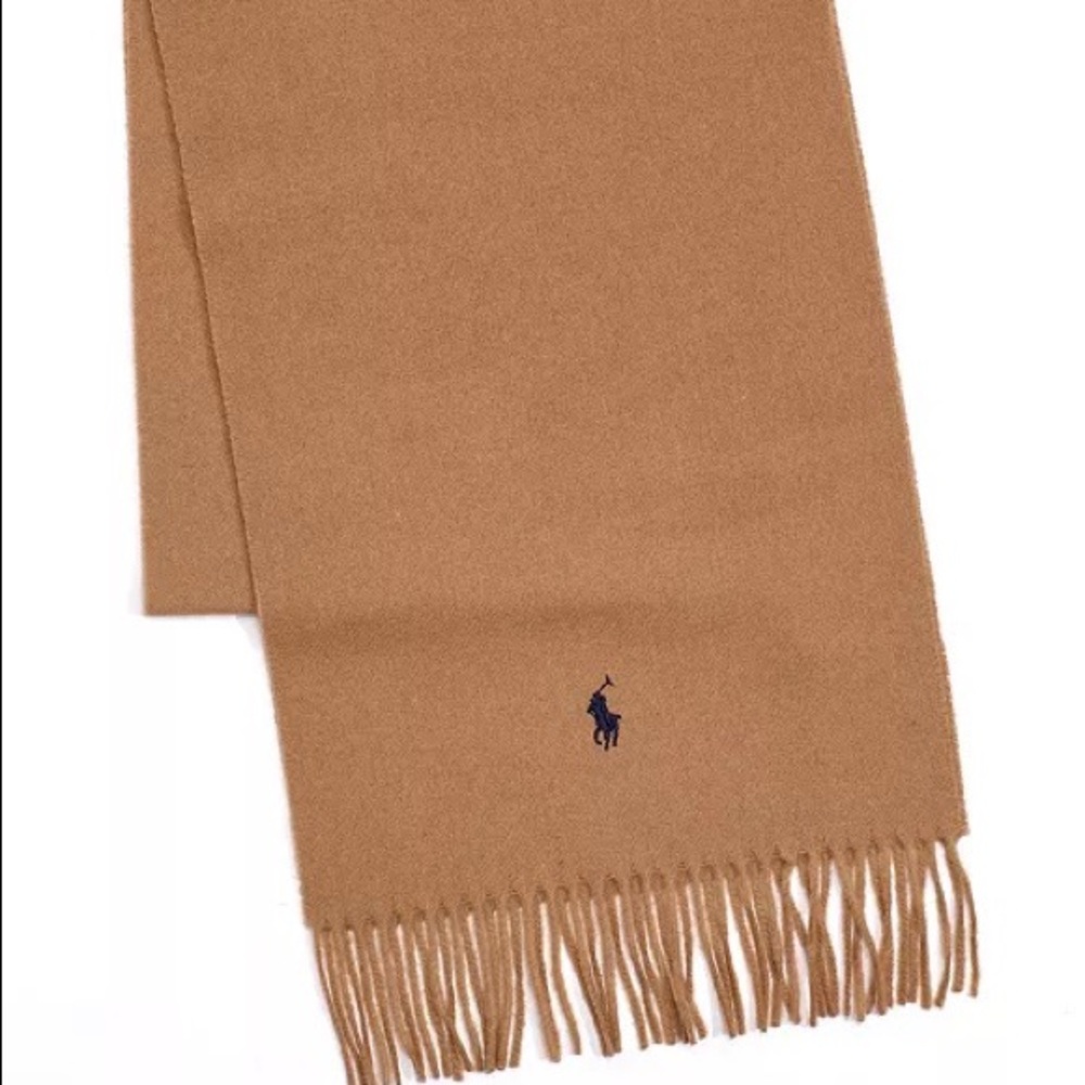 Polo Ralph Lauren Mens 100% Wool Muffler Winter Scarf Fringe Made In Italy BNWT